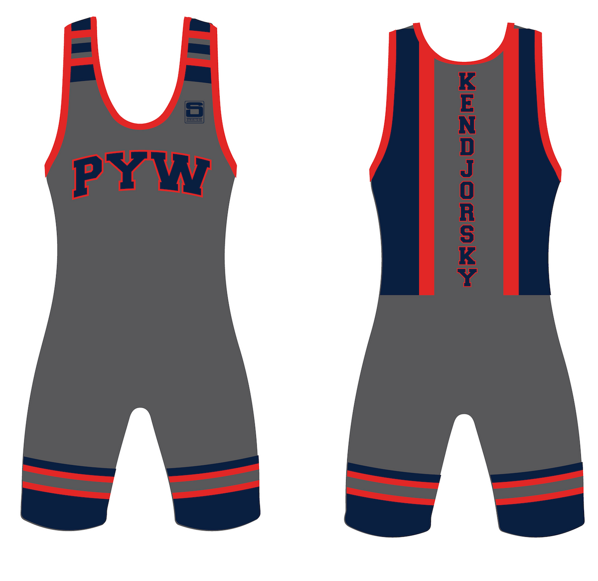 Panther Youth Wrestling — Adult Gray PYW Singlet