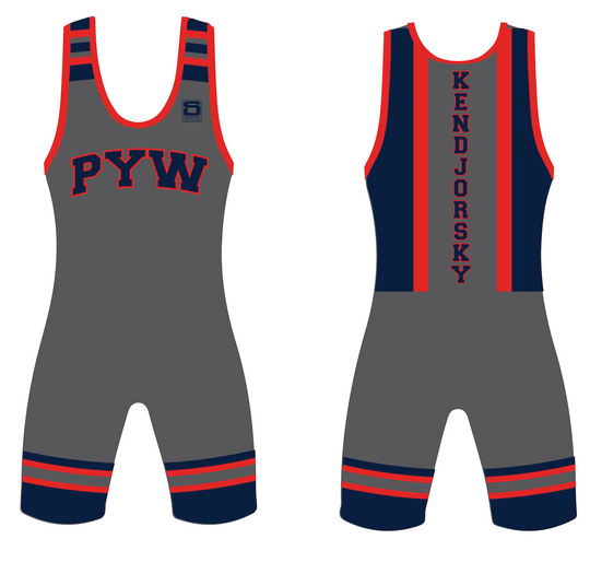 Panther Youth Wrestling — Adult Gray PYW Singlet