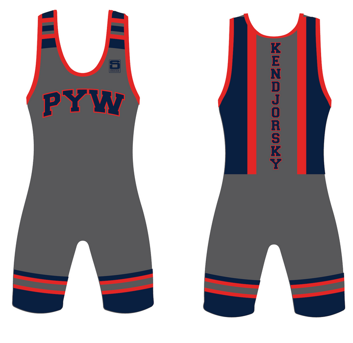 Panther Youth Wrestling — Adult Gray PYW Singlet